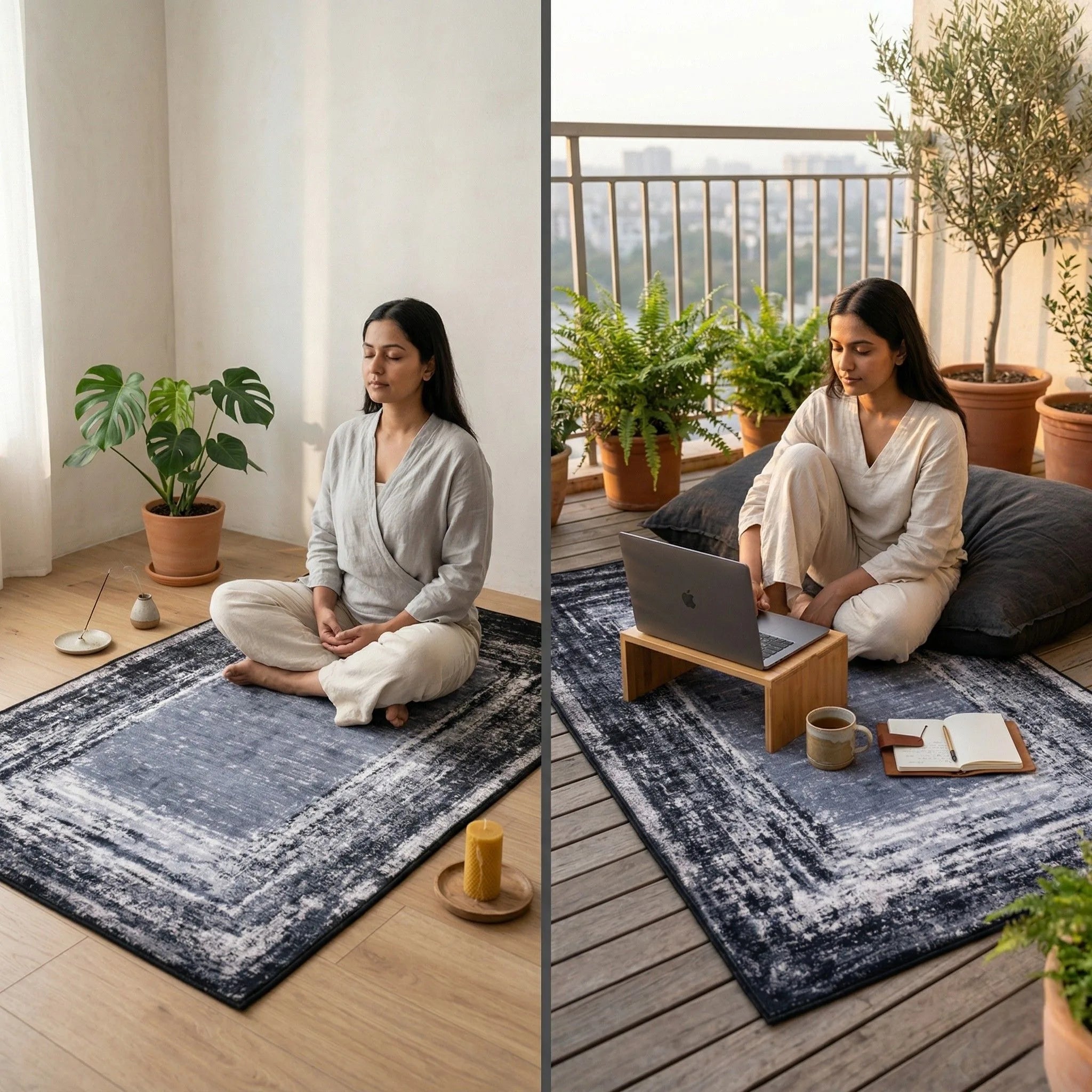 Dream Weaverz 91.44 cm  X 152.4 cm Silk Carpet (Rectangle, Black, White)