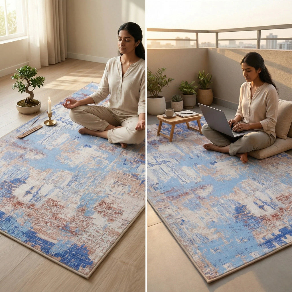 Dream Weaverz 91.44 cm  X 152.4 cm Silk Carpet (Rectangle, Blue)