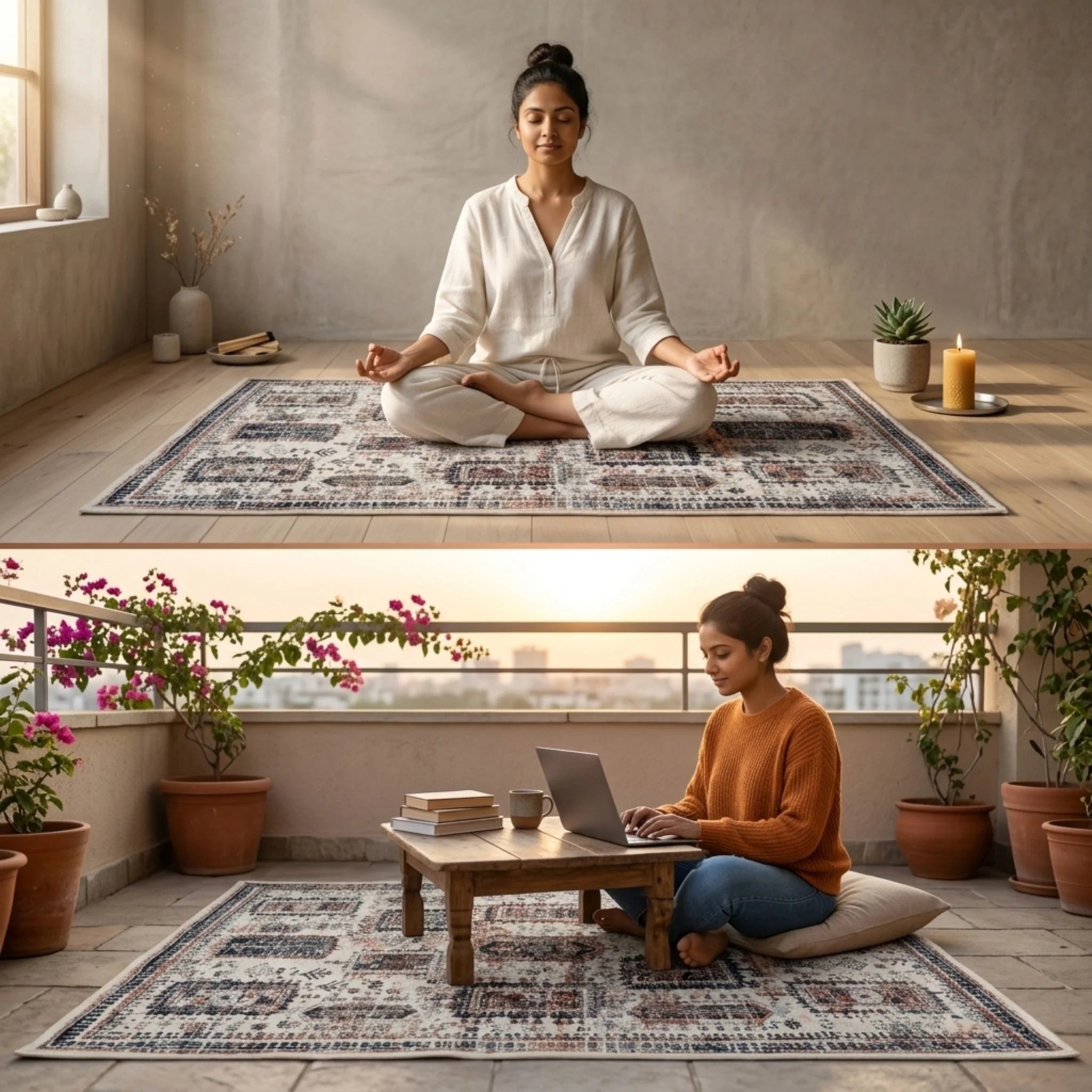 Dream Weaverz 121.92 cm  X 182.88 cm Silk Carpet (Rectangle, Multicolor)