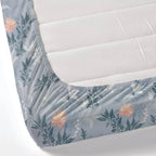 Dream Weaverz Polycotton King Fitted (Elastic) 260 TC Floral 1 Bedsheet with 2 Pillow Covers (Dark Grey-Orange)