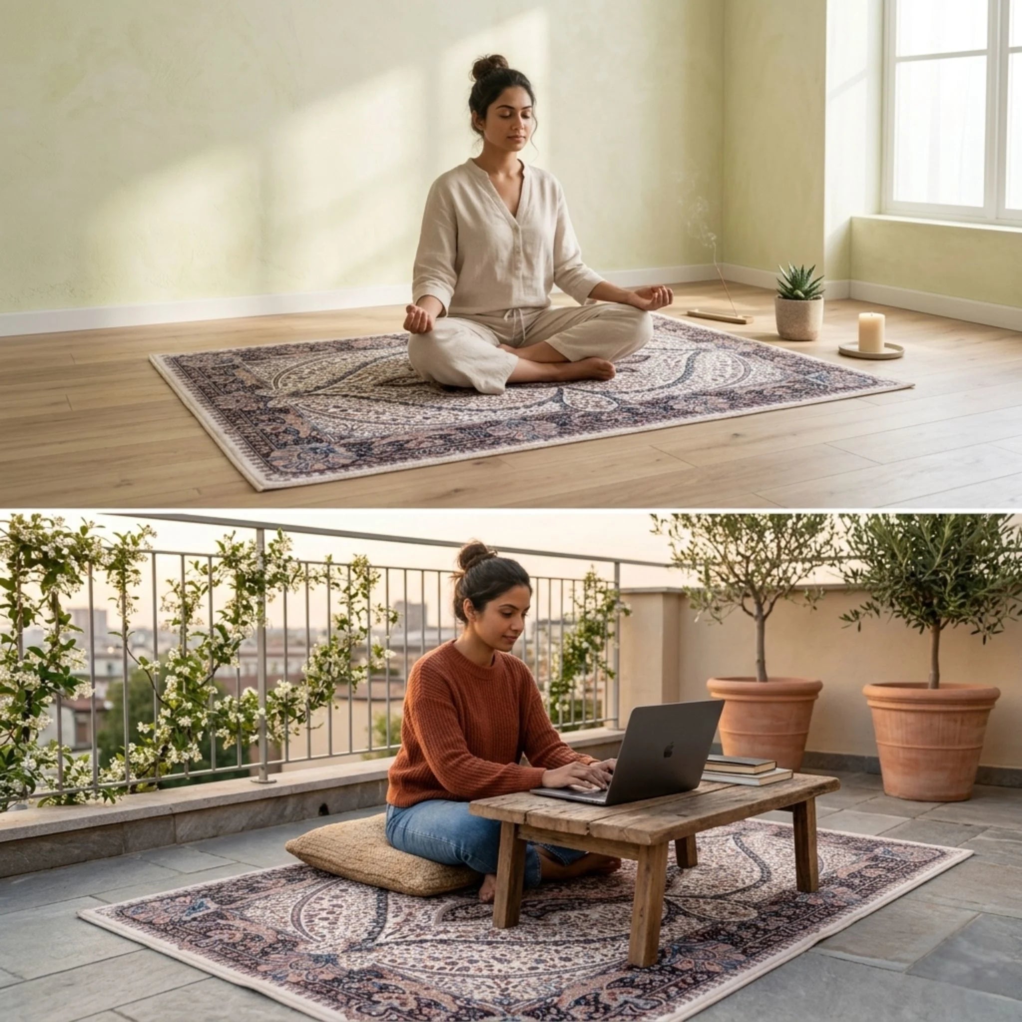 Dream Weaverz 121.92 cm  X 182.88 cm Silk Carpet (Rectangle, Multicolor)