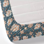 Dream Weaverz Polycotton King Fitted (Elastic) 260 TC Floral 1 Bedsheet with 2 Pillow Covers (Dark Green -Beige)