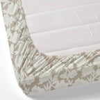 Dream Weaverz Polycotton King Fitted (Elastic) 260 TC Floral 1 Bedsheet (Beige-White)