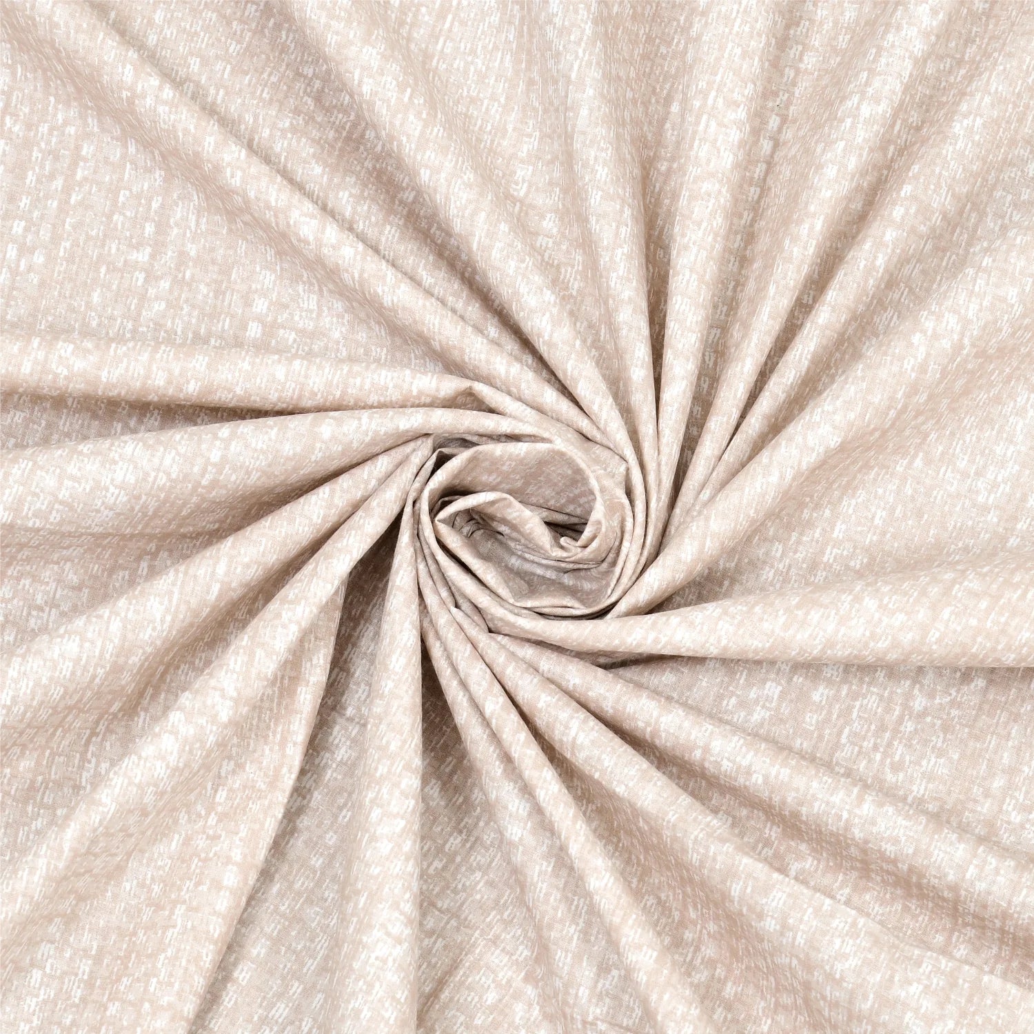 Dream Weaverz Cotton Super King Flat 220 TC Abstract 1 Bedsheet with 2 Pillow Covers (Light Beige)