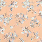 Dream Weaverz Cotton Super King Flat 220 TC Floral 1 Bedsheet with 2 Pillow Covers (Peach-Grey)