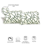 Dream Weaverz Polycotton King Fitted (Elastic) 260 TC Abstract 1 Bedsheet with 2 Pillow Covers (Cream-Green)
