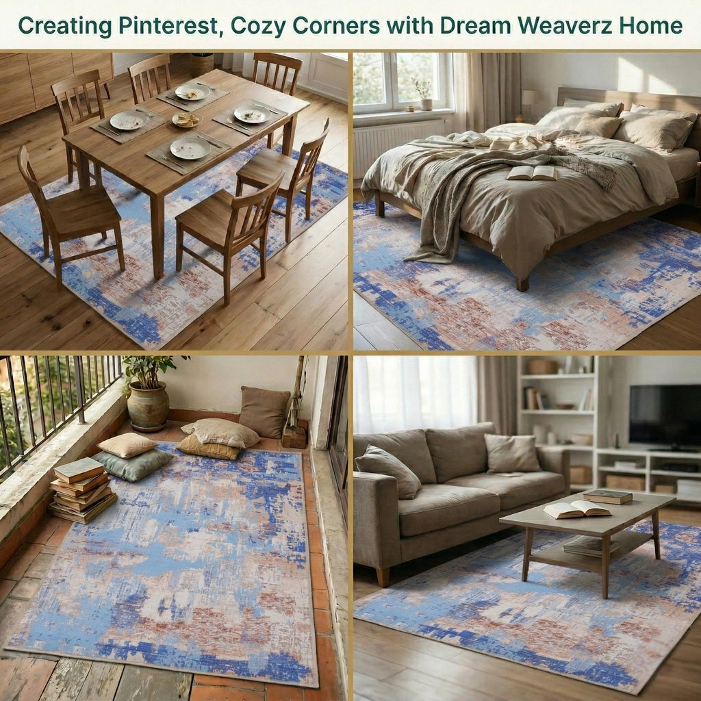 Dream Weaverz 121.92 cm  X 182.88 cm Silk Carpet (Rectangle, Blue)