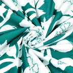 Dream Weaverz Polycotton King Fitted (Elastic) 260 TC Floral 1 Bedsheet (Green-White)