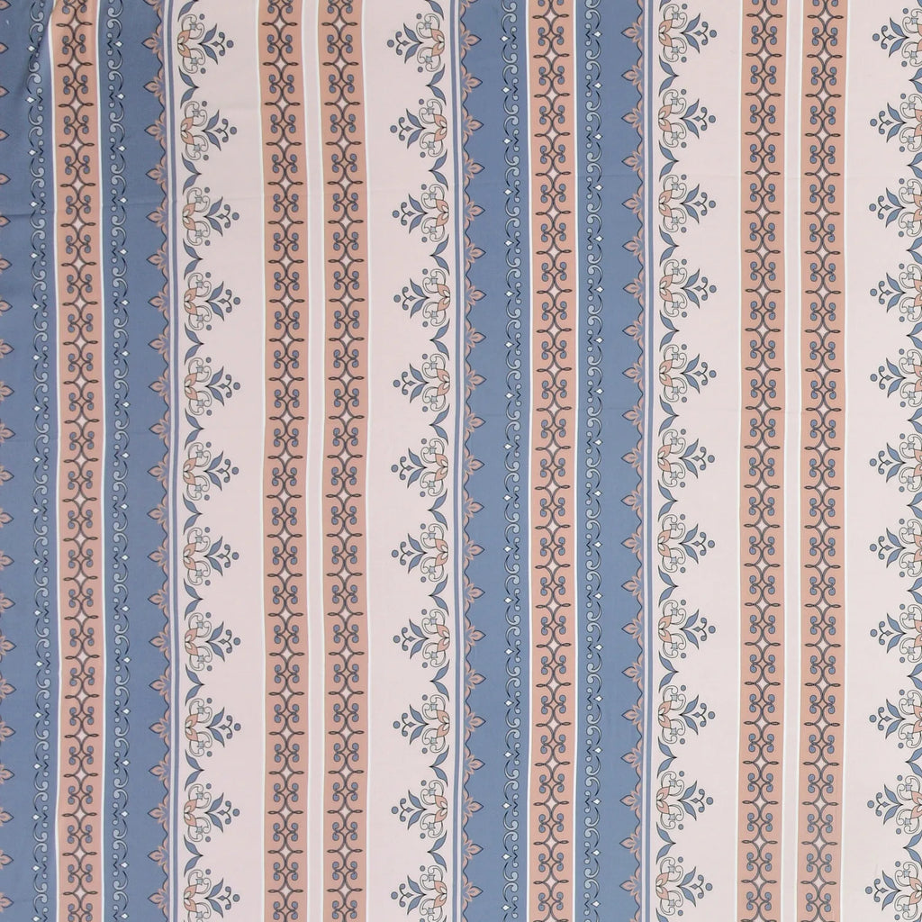 Dream Weaverz Polycotton King Fitted (Elastic) 260 TC Floral 1 Bedsheet with 2 Pillow Covers (Beige-Blue)