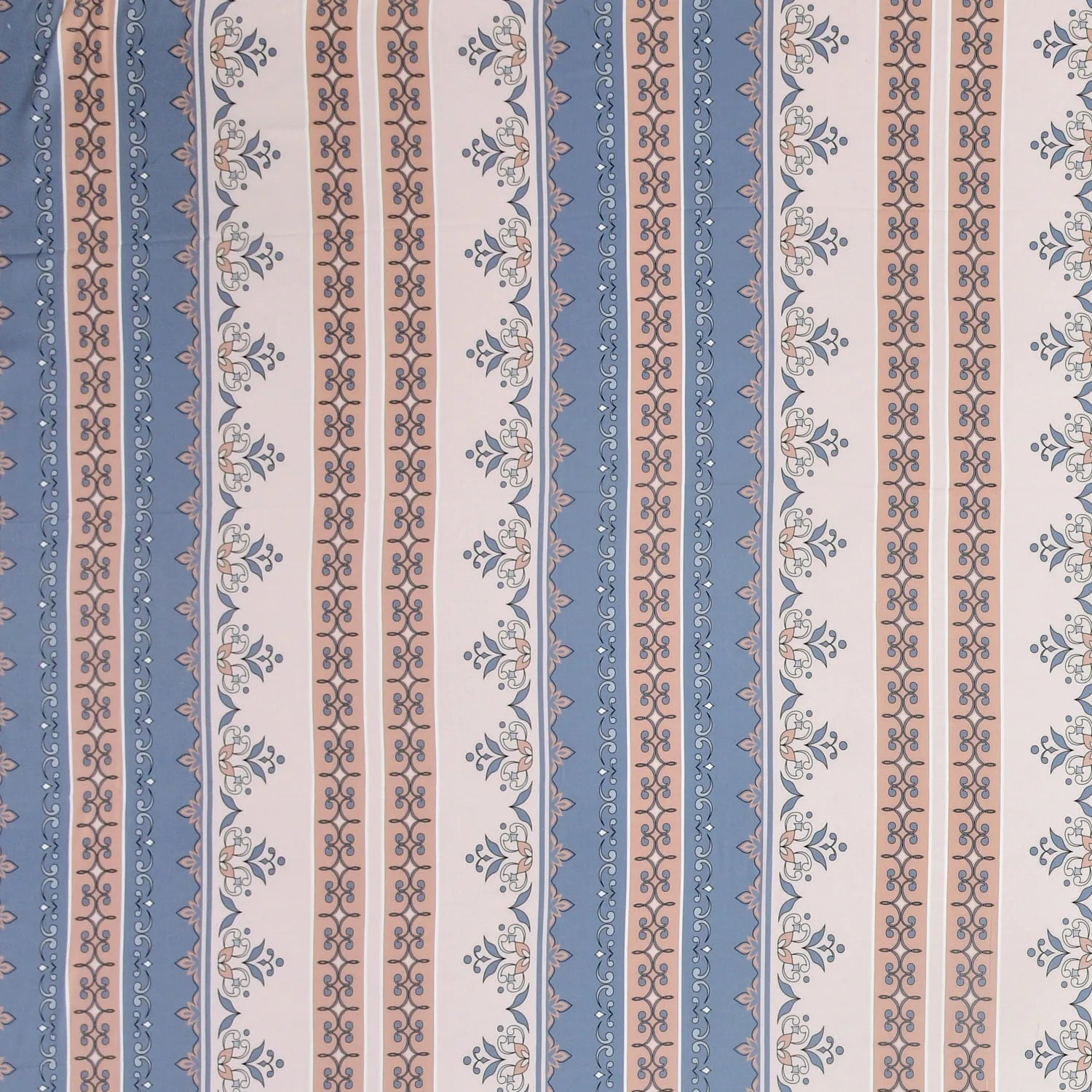 Dream Weaverz Polycotton King Fitted (Elastic) 260 TC Floral 1 Bedsheet with 2 Pillow Covers (Beige-Blue)
