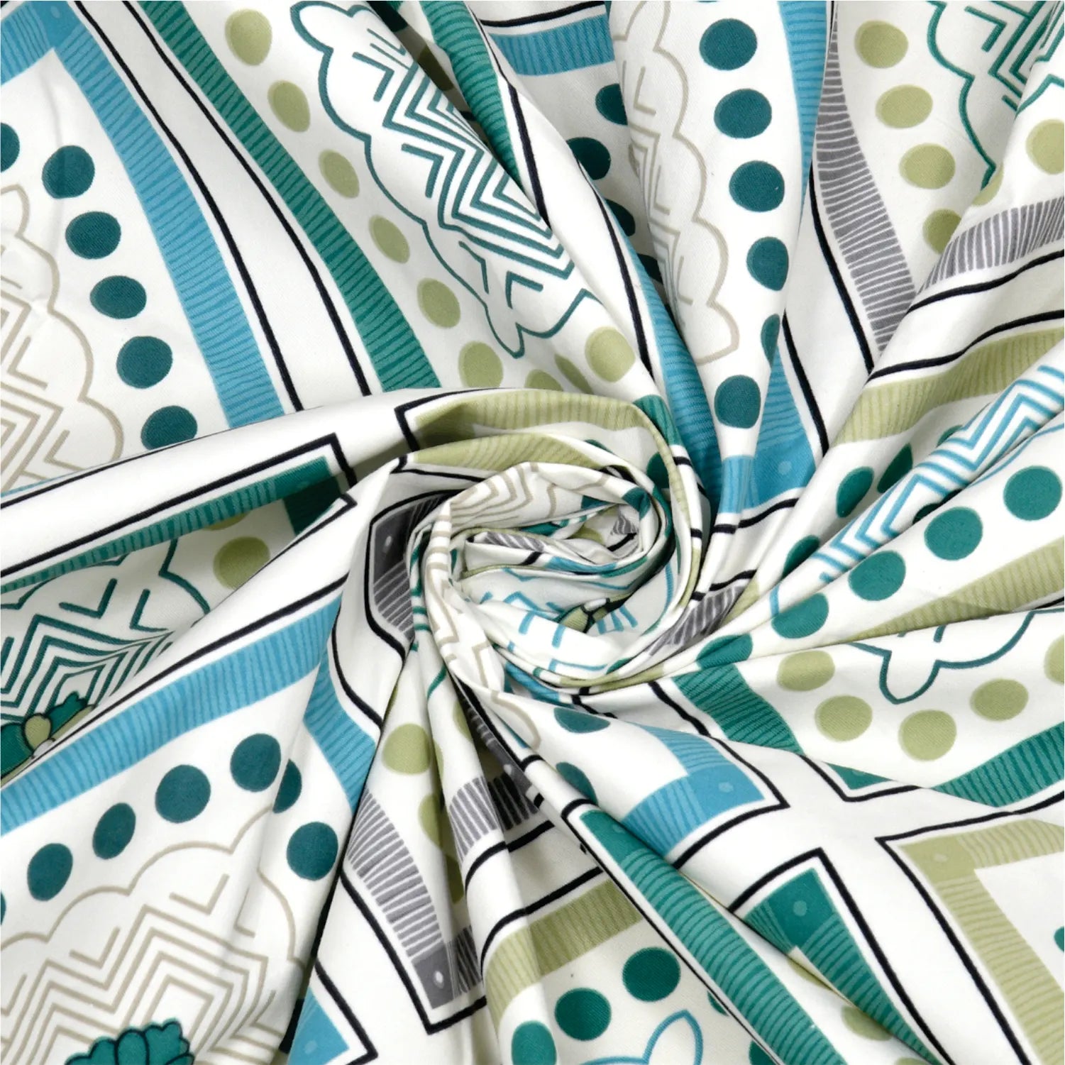 Dream Weaverz Polycotton Double Fitted (Elastic) 260 TC Abstract 1 Bedsheet with 2 Pillow Covers (Multicolor)