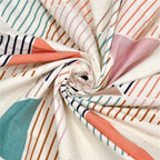 Dream Weaverz Polycotton Double Fitted (Elastic) 260 TC Abstract 1 Bedsheet with 2 Pillow Covers (Multicolor)