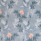 Dream Weaverz Polycotton King Fitted (Elastic) 260 TC Floral 1 Bedsheet with 2 Pillow Covers (Dark Grey-Orange)
