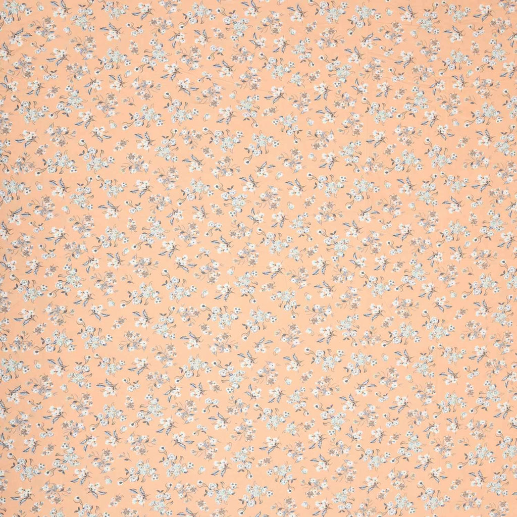 Dream Weaverz Cotton Super King Flat 220 TC Floral 1 Bedsheet with 2 Pillow Covers (Peach-Grey)