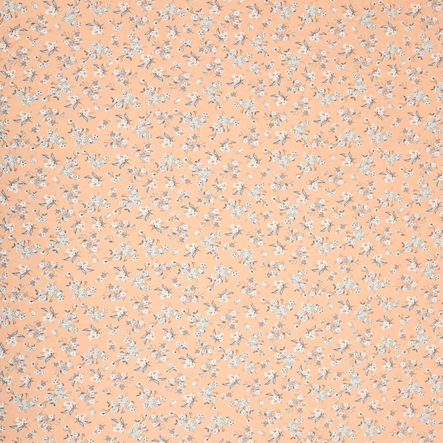 Dream Weaverz Cotton Super King Flat 220 TC Floral 1 Bedsheet with 2 Pillow Covers (Peach-Grey)