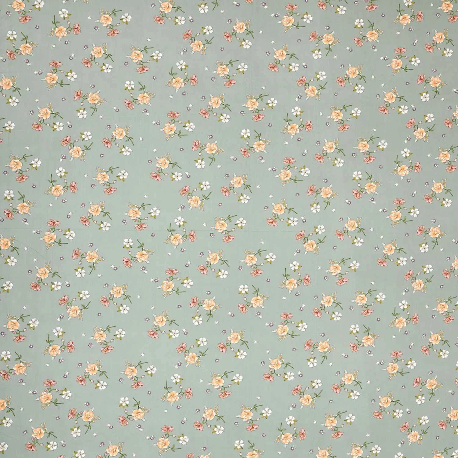 Dream Weaverz Cotton Super King Flat 220 TC Floral 1 Bedsheet with 2 Pillow Covers (Dark Green)