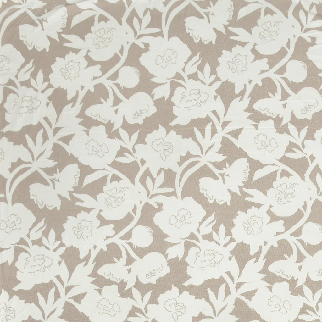 Dream Weaverz Polycotton King Fitted (Elastic) 260 TC Floral 1 Bedsheet (Beige-White)