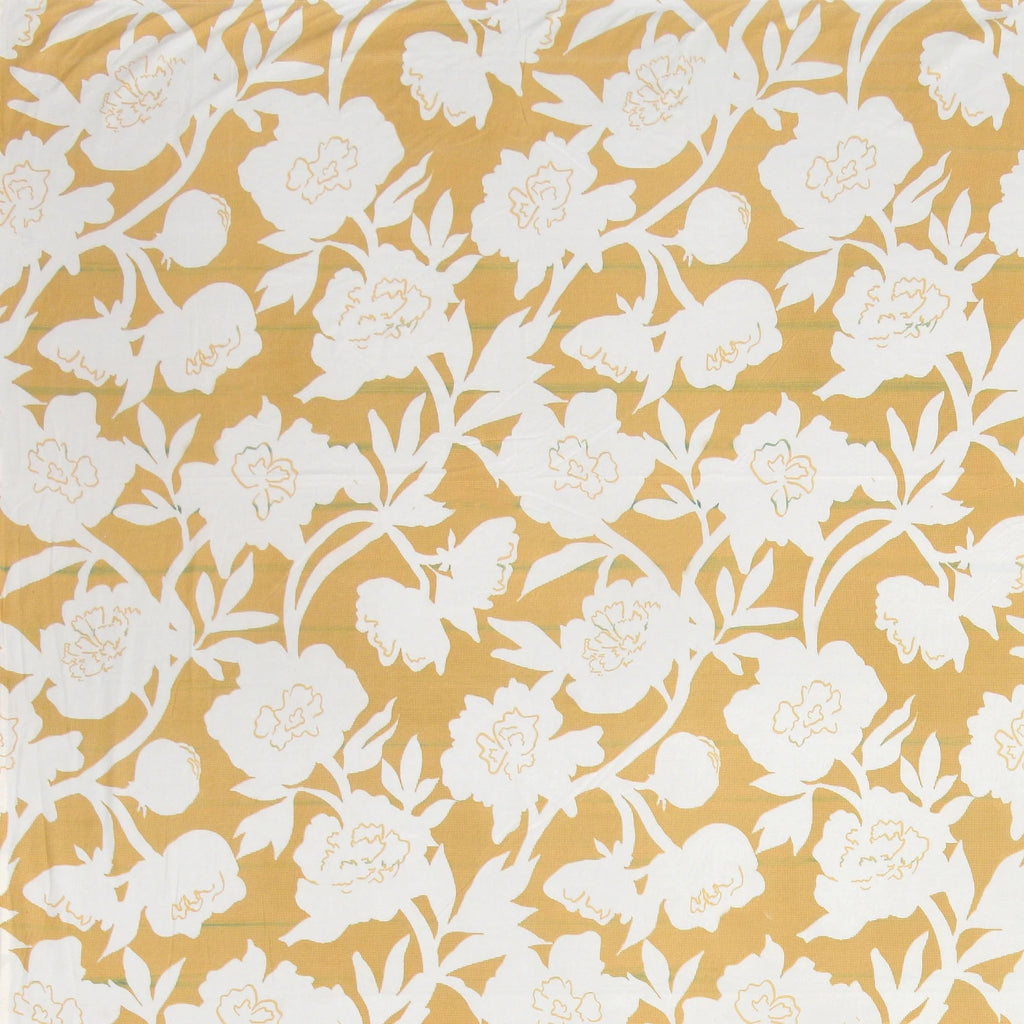 Dream Weaverz Polycotton King Fitted (Elastic) 260 TC Floral 1 Bedsheet (Yellow)