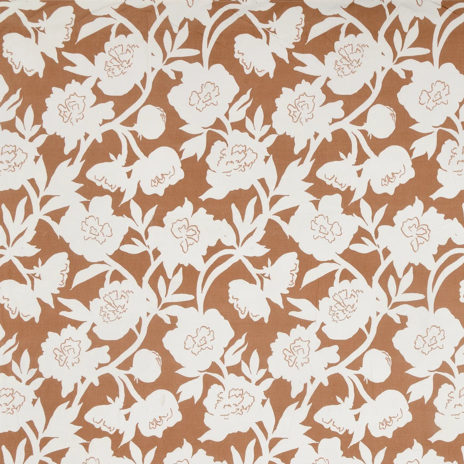 Dream Weaverz Polycotton King Fitted (Elastic) 260 TC Floral 1 Bedsheet (Brown-White)