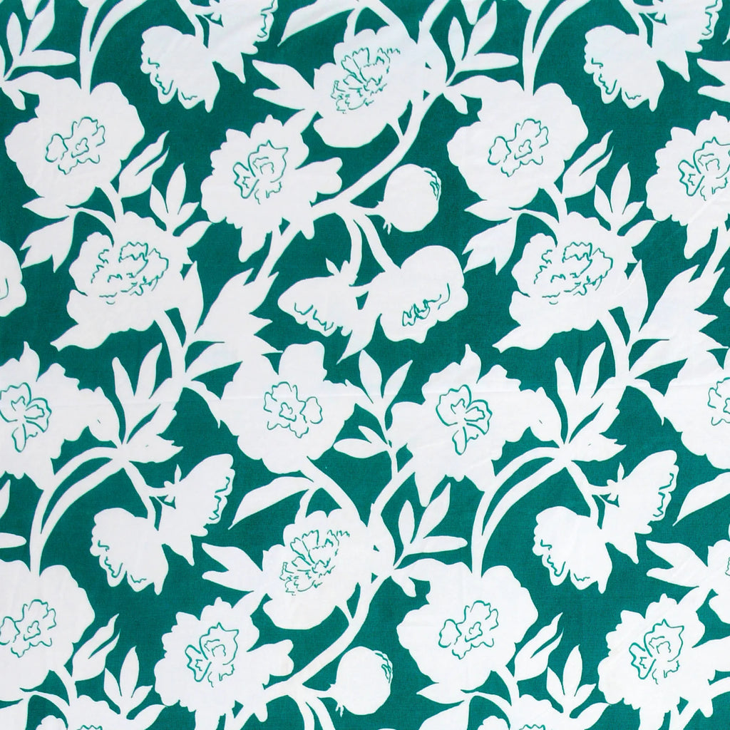 Dream Weaverz Polycotton King Fitted (Elastic) 260 TC Floral 1 Bedsheet (Green-White)