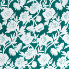 Dream Weaverz Polycotton King Fitted (Elastic) 260 TC Floral 1 Bedsheet (Green-White)