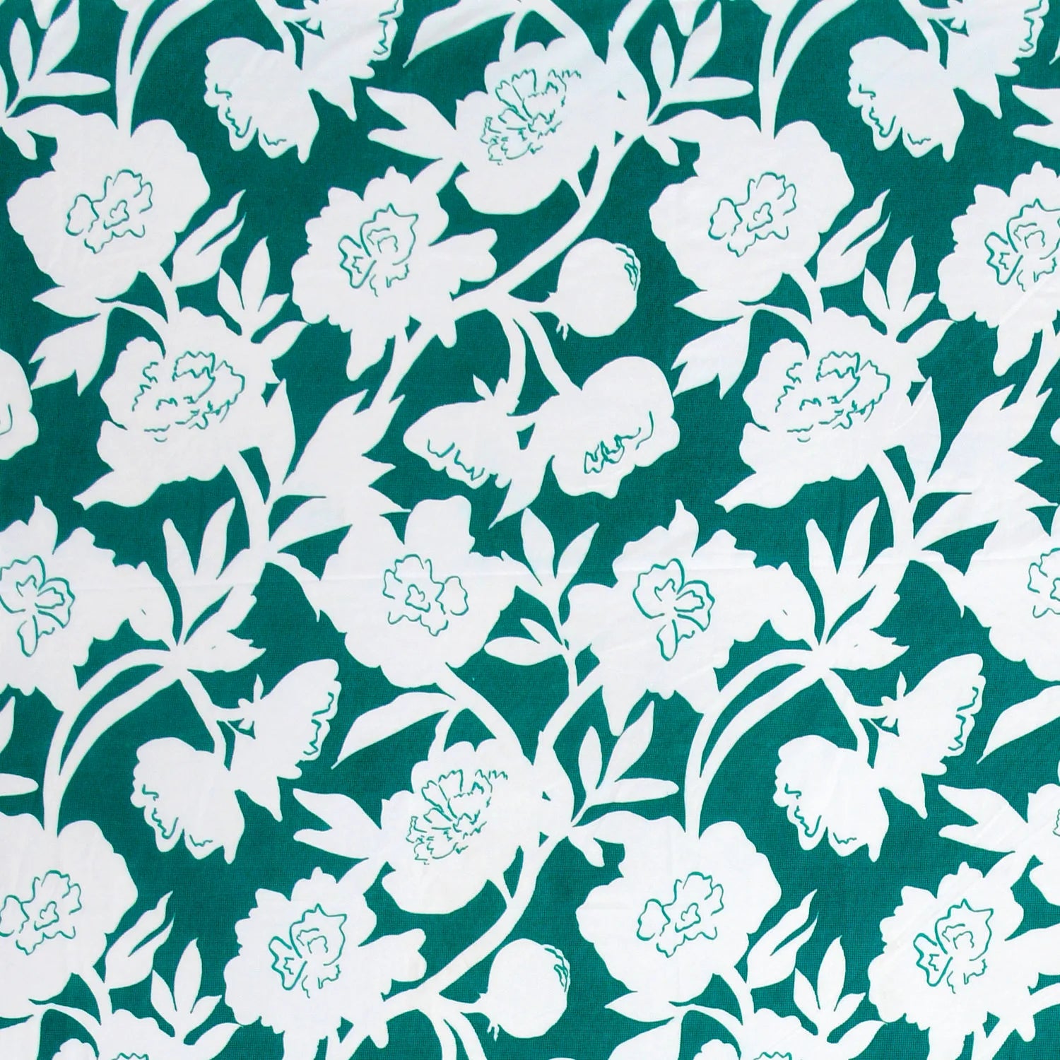 Dream Weaverz Polycotton King Fitted (Elastic) 260 TC Floral 1 Bedsheet (Green-White)