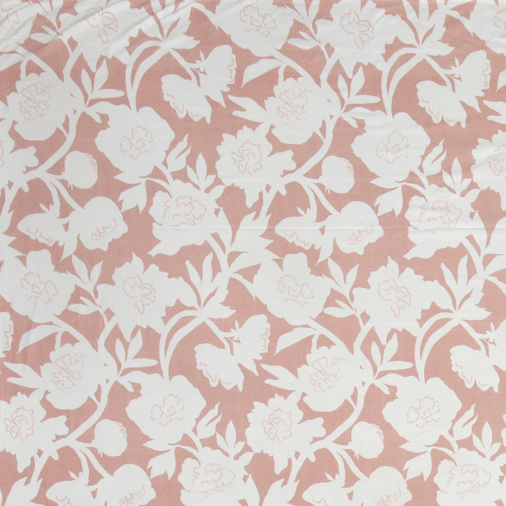 Dream Weaverz Polycotton King Fitted (Elastic) 260 TC Floral 1 Bedsheet (Peach-White)