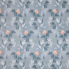 Dream Weaverz Polycotton King Fitted (Elastic) 260 TC Floral 1 Bedsheet with 2 Pillow Covers (Dark Grey-Orange)