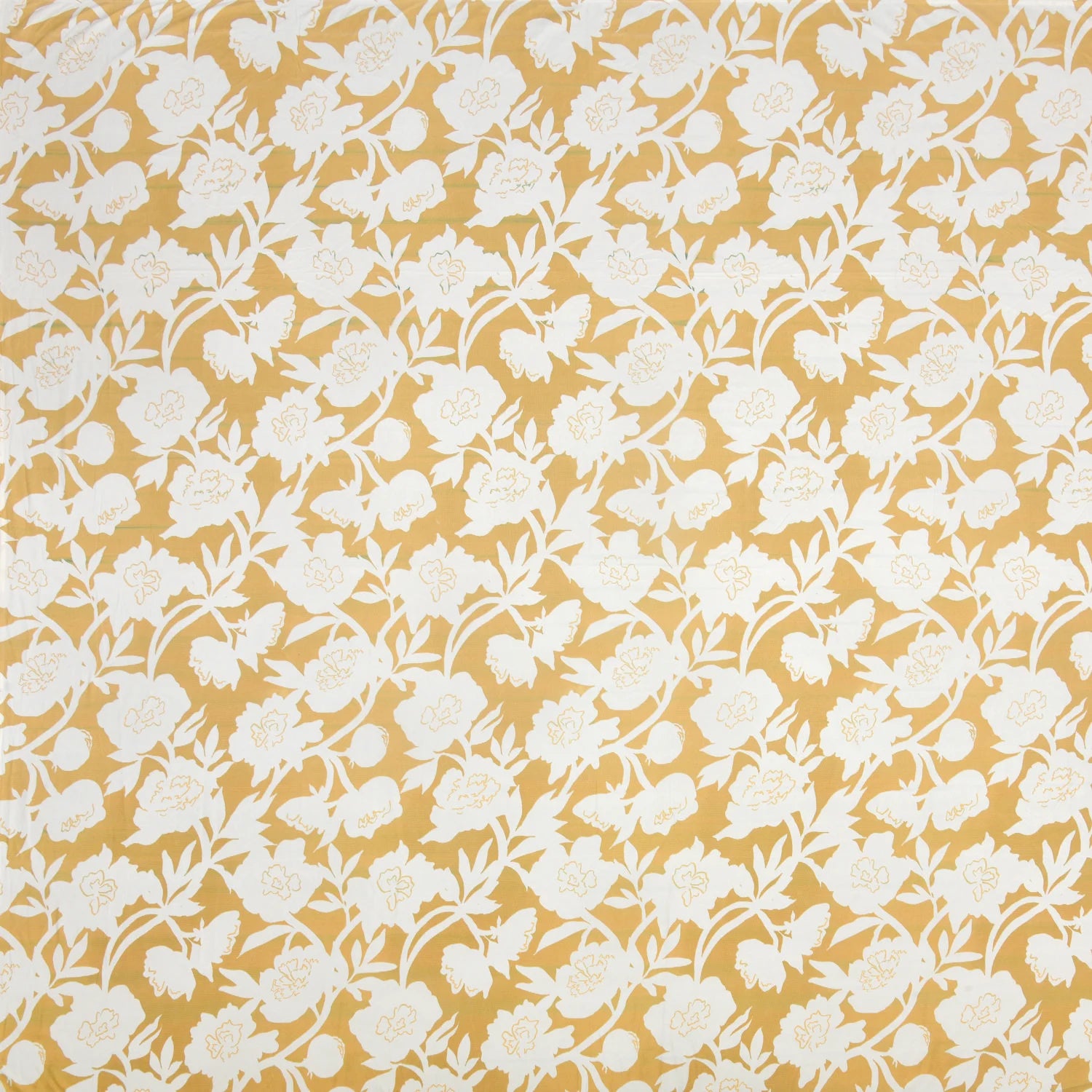 Dream Weaverz Polycotton King Fitted (Elastic) 260 TC Floral 1 Bedsheet (Yellow)