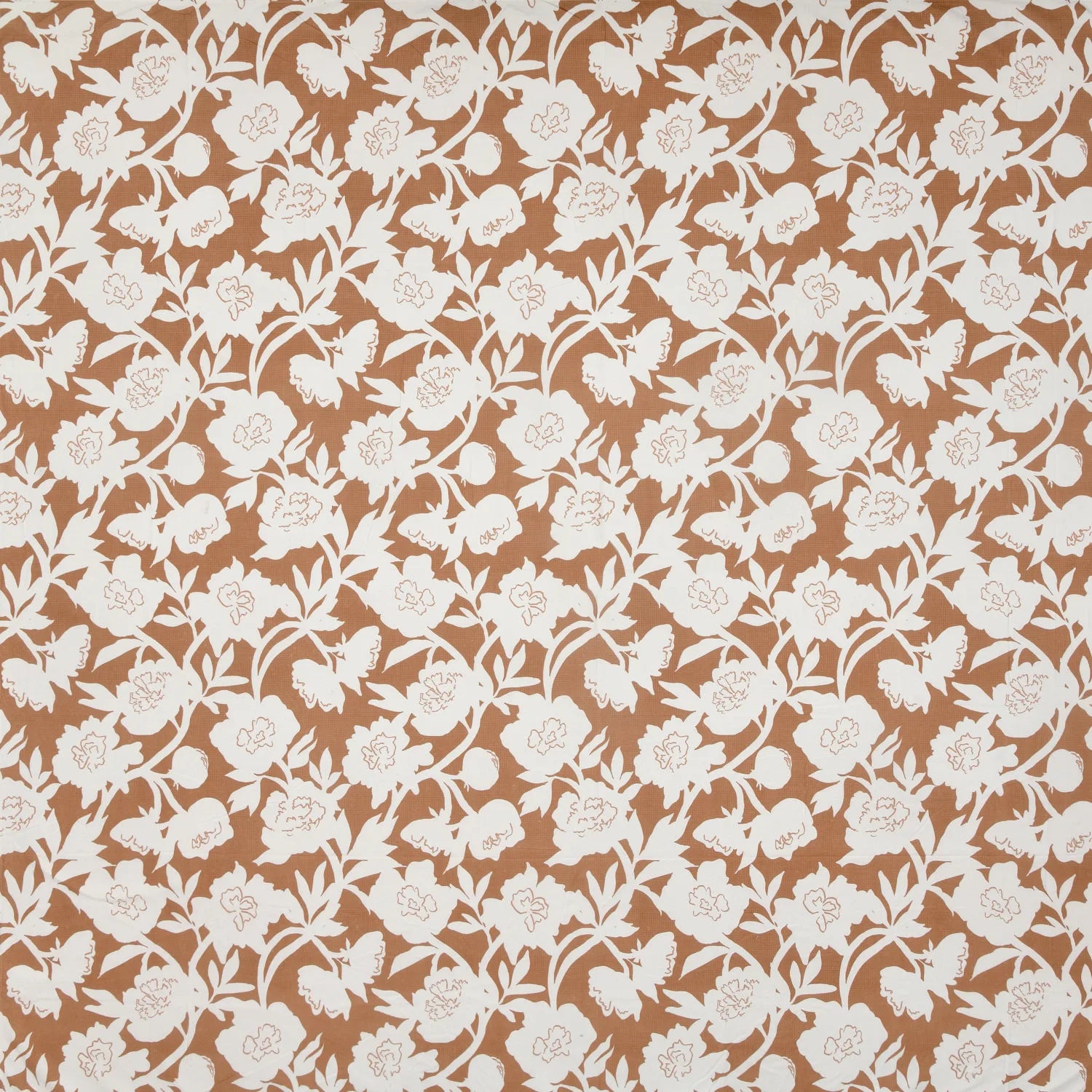 Dream Weaverz Polycotton King Fitted (Elastic) 260 TC Floral 1 Bedsheet (Brown-White)