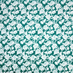 Dream Weaverz Polycotton King Fitted (Elastic) 260 TC Floral 1 Bedsheet (Green-White)