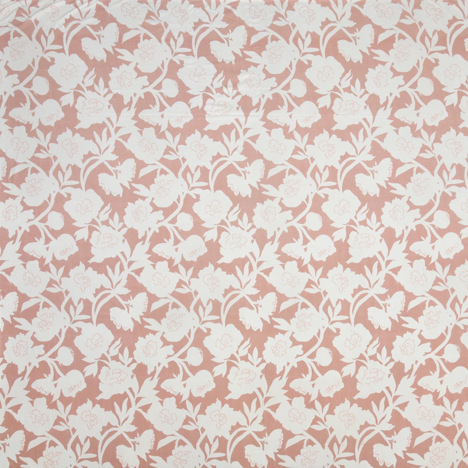 Dream Weaverz Polycotton King Fitted (Elastic) 260 TC Floral 1 Bedsheet (Peach-White)
