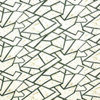 Dream Weaverz Polycotton King Fitted (Elastic) 260 TC Abstract 1 Bedsheet with 2 Pillow Covers (Cream-Green)