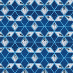 Dream Weaverz Polycotton King Fitted (Elastic) 260 TC Abstract 1 Bedsheet with 2 Pillow Covers (Blue-White)