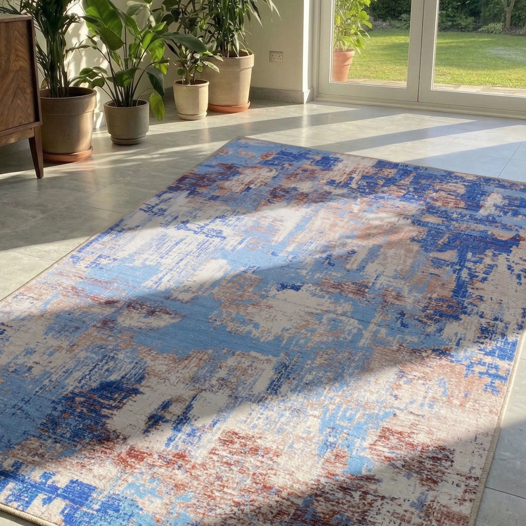 Dream Weaverz 121.92 cm  X 182.88 cm Silk Carpet (Rectangle, Blue)