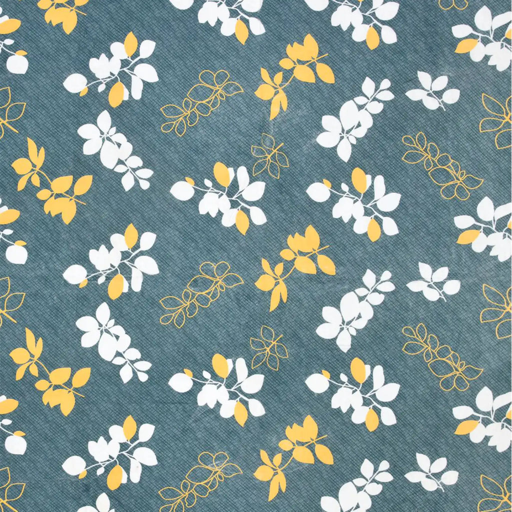 Dream Weaverz Polycotton King Fitted (Elastic) 260 TC Floral 1 Bedsheet with 2 Pillow Covers (Dark Green-White)