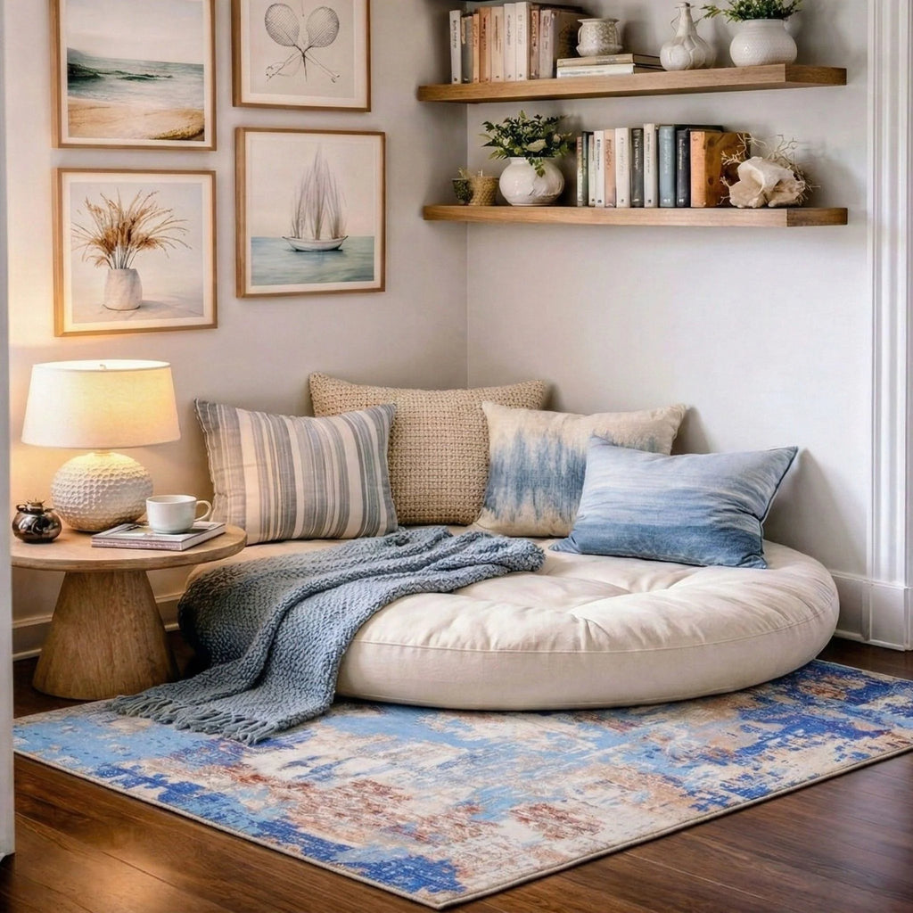 Dream Weaverz 91.44 cm  X 152.4 cm Silk Carpet (Rectangle, Blue)