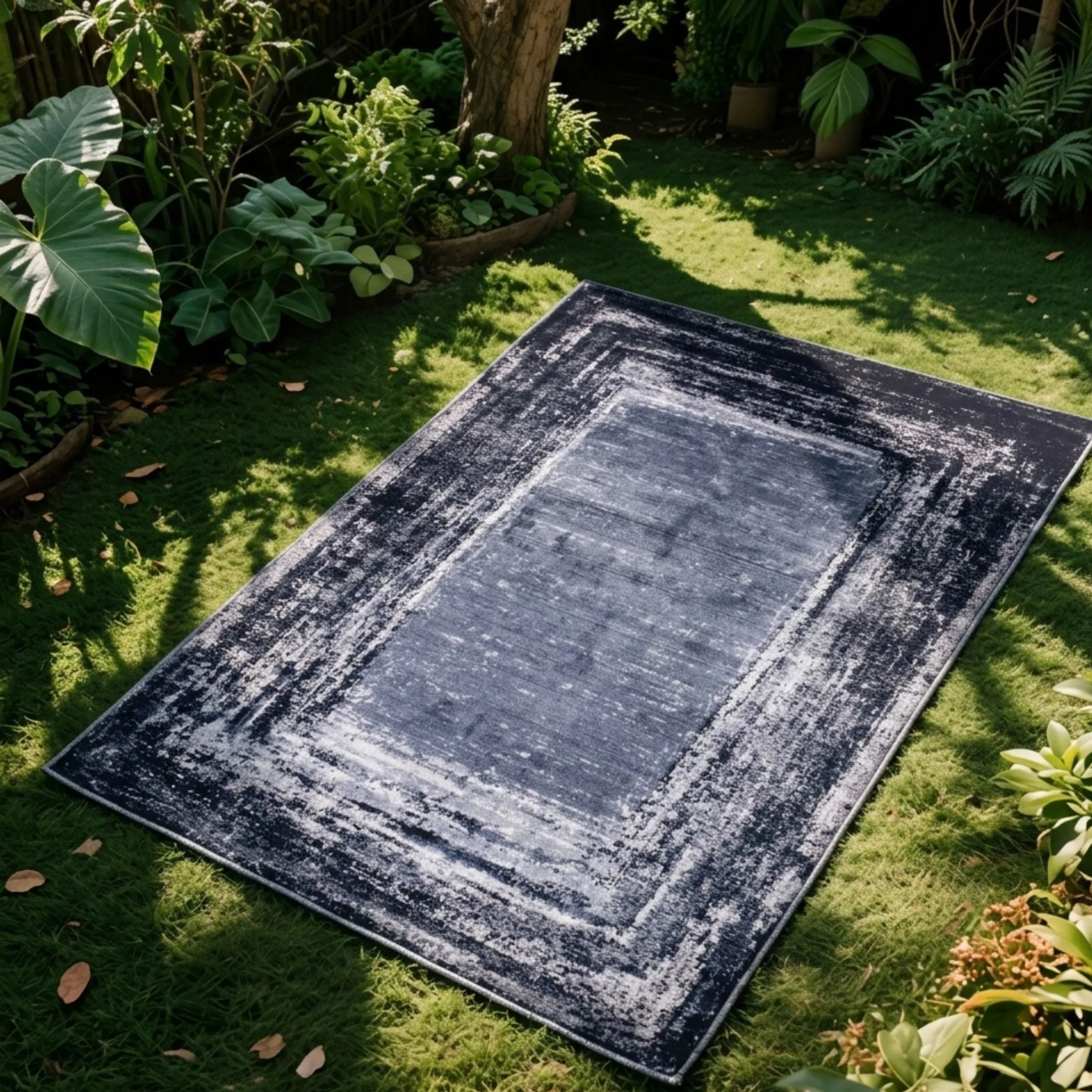 Dream Weaverz 91.44 cm  X 152.4 cm Silk Carpet (Rectangle, Black, White)