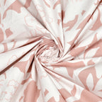 Dream Weaverz Polycotton King Fitted (Elastic) 260 TC Floral 1 Bedsheet (Peach-White)
