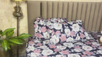 Dream Weaverz Home Polycotton (Fitted) 260TC DoubleSIZE BEDSHEET(Purple-Pink-White)