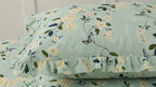 Dream Weaverz Polycotton Double Fitted (Elastic) 260 TC Floral 1 Bedsheet with 2 Pillow Covers (Green)