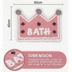 Dream Weaverz Microfiber Bathroom Mat (Pink-white, Free)
