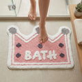 Dream Weaverz Microfiber Bathroom Mat (Pink-white, Free)